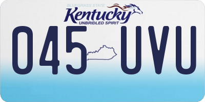 KY license plate 045UVU