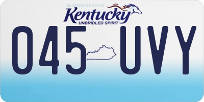 KY license plate 045UVY