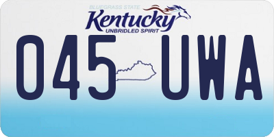 KY license plate 045UWA