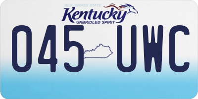 KY license plate 045UWC