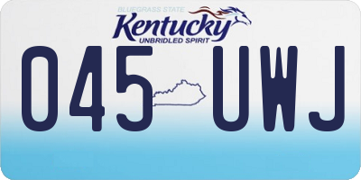 KY license plate 045UWJ