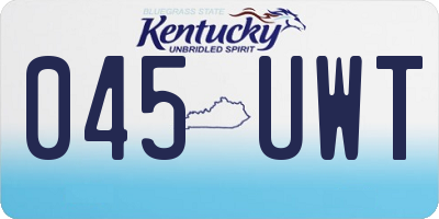 KY license plate 045UWT