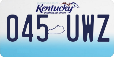 KY license plate 045UWZ