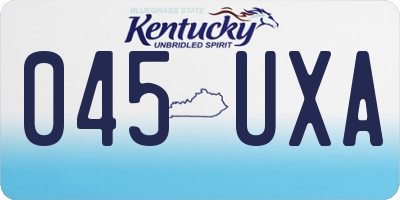 KY license plate 045UXA