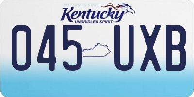 KY license plate 045UXB