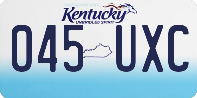 KY license plate 045UXC