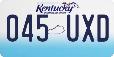 KY license plate 045UXD