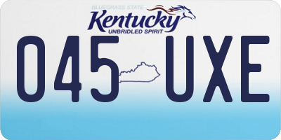KY license plate 045UXE