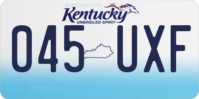 KY license plate 045UXF