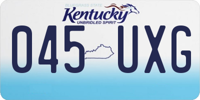 KY license plate 045UXG