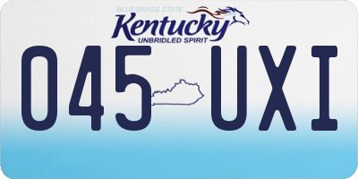 KY license plate 045UXI
