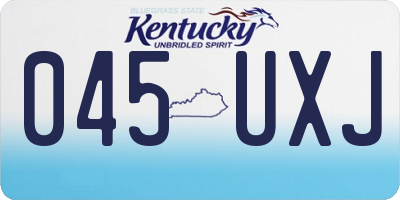 KY license plate 045UXJ