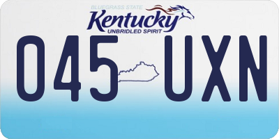 KY license plate 045UXN