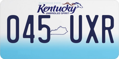 KY license plate 045UXR