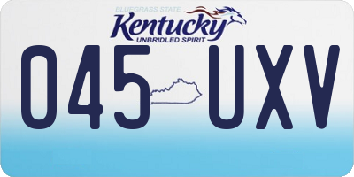KY license plate 045UXV