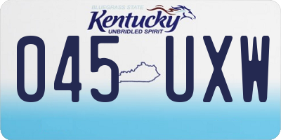 KY license plate 045UXW