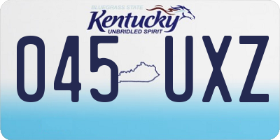 KY license plate 045UXZ