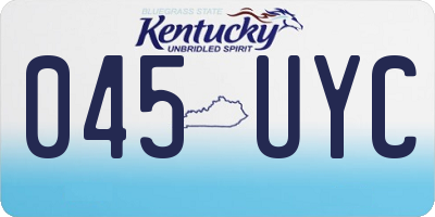 KY license plate 045UYC