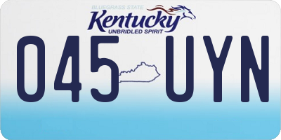 KY license plate 045UYN