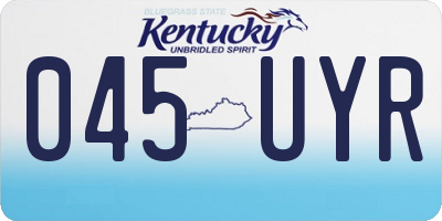 KY license plate 045UYR