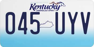 KY license plate 045UYV