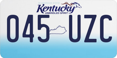 KY license plate 045UZC