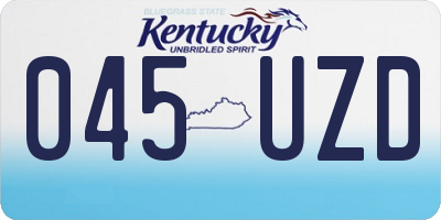 KY license plate 045UZD