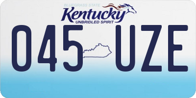 KY license plate 045UZE