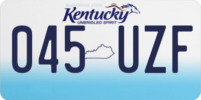 KY license plate 045UZF