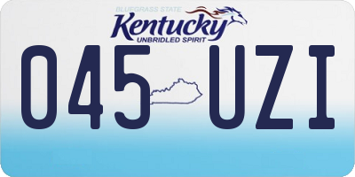 KY license plate 045UZI