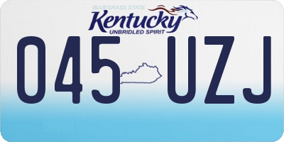 KY license plate 045UZJ