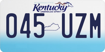 KY license plate 045UZM