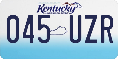 KY license plate 045UZR