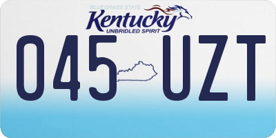 KY license plate 045UZT
