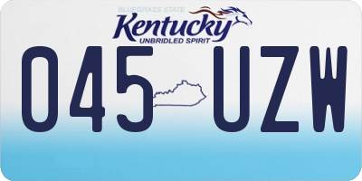 KY license plate 045UZW