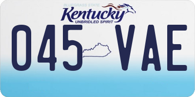KY license plate 045VAE