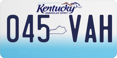 KY license plate 045VAH