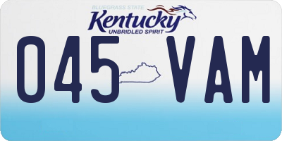 KY license plate 045VAM
