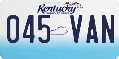 KY license plate 045VAN