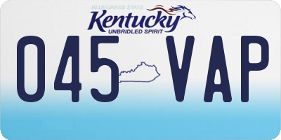 KY license plate 045VAP