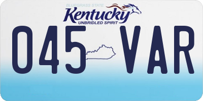 KY license plate 045VAR