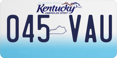 KY license plate 045VAU