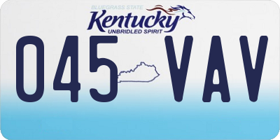 KY license plate 045VAV