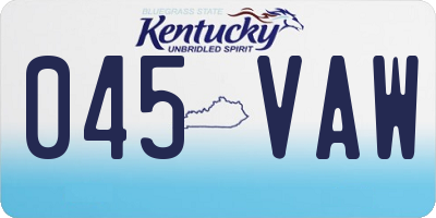 KY license plate 045VAW