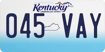 KY license plate 045VAY