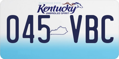 KY license plate 045VBC