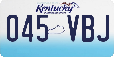 KY license plate 045VBJ