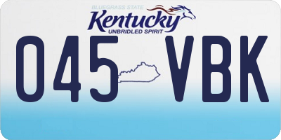 KY license plate 045VBK