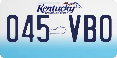 KY license plate 045VBO