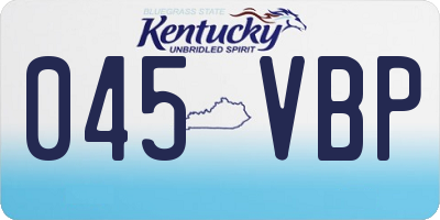 KY license plate 045VBP